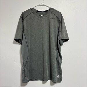 Nike Pro Combat Men's Fitted Dri Fit T Shirt XXL 2XL Short Sleeve Gray Athletic